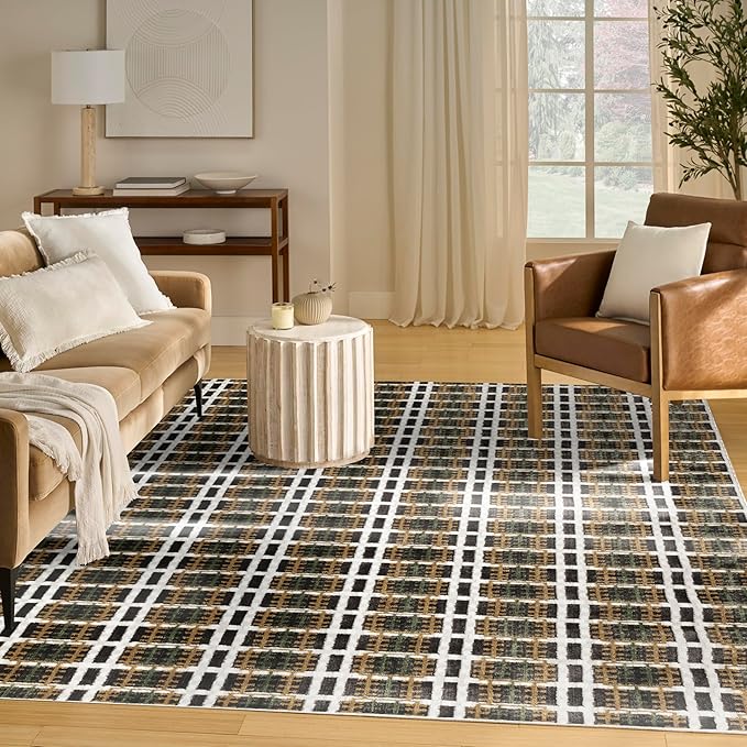 Nourison Home Nordic Charcoal Multicolor 8' x 10' Area Rug - Easy Clean, Non Shedding, Bed Room, Living Room, Dining Room, Kitchen (8' x 10')