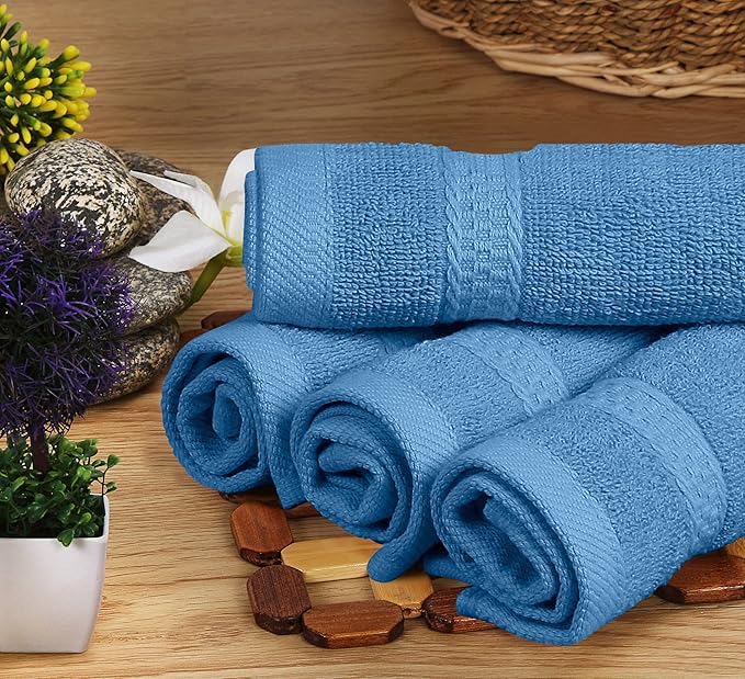Utopia Towels 8 Piece Luxury Towel Set – Majestic Plush, Super Absorbent & Quicker-to-Dry, Thick 100% Ring Spun Cotton Towels for Bathroom, Spa & Hotel – 2 Bath, 2 Hand, 4 Washcloths, Electric Blue