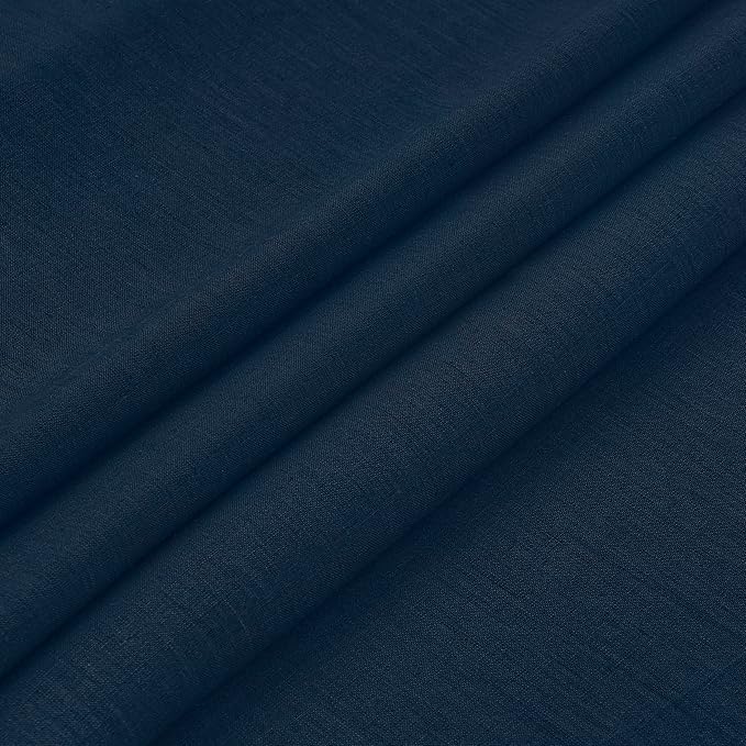 D'Moksha Homes Navy Blue Linen Tablecloth 60 x 84 Inch - 100% Pure Linen Table Cloth for Rectangle Tables - Machine Washable Cloth Tablecloth for Winter, Christmas, Holiday, New Year