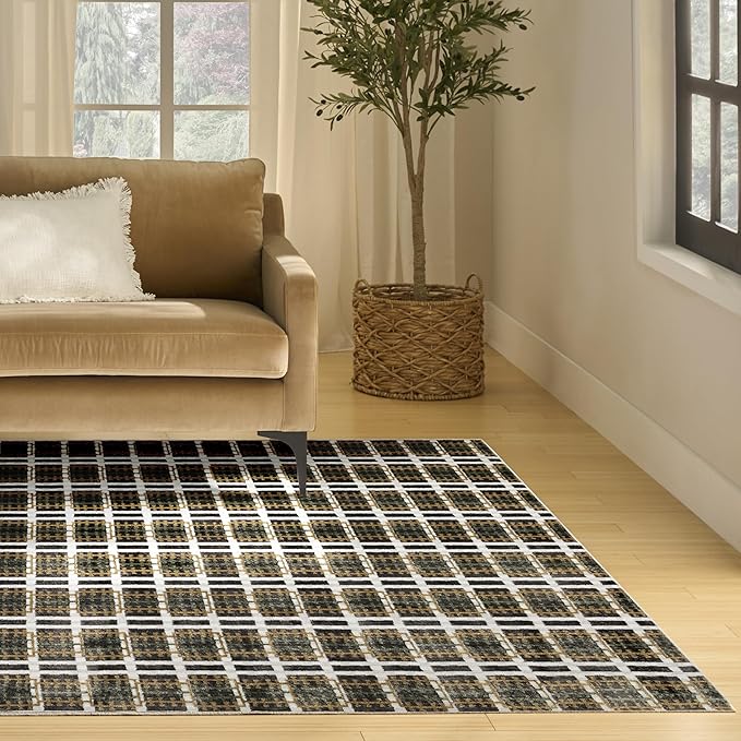 Nourison Home Nordic Charcoal Multicolor 8' x 10' Area Rug - Easy Clean, Non Shedding, Bed Room, Living Room, Dining Room, Kitchen (8' x 10')