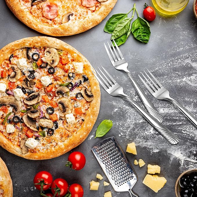 Bokon 200 Pieces Dinner Forks Bulk Set 6.9 Inches Stainless Steel Silverware Durable Table Forks Set for Home Restaurant Kitchen Dishwasher Safe