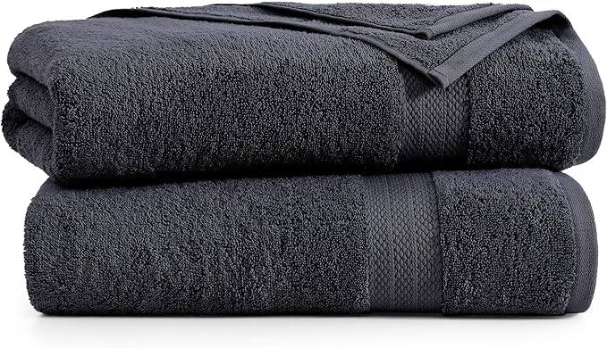 LANE LINEN (35"x66" Large Bath Sheets Set of 4-100% Cotton Bath Sheet - Fade Resistant, Machine Washable & Highly Absorbent - Oversized Luxury Bath Towel for Bathroom - Hotel Quality Black Towels