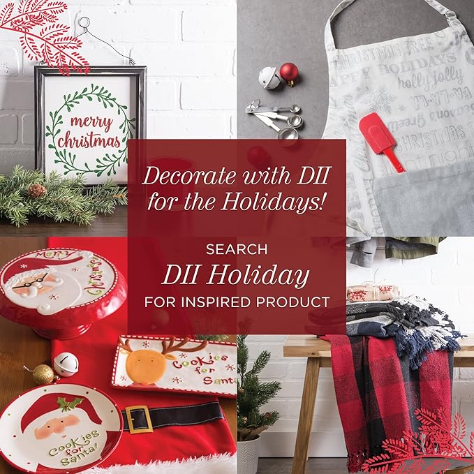 DII Boughs of Holly Collection Decorative Holiday Dining Table & Kitchen Décor, Square Tablecloth, 52x52, Christmas Greenery