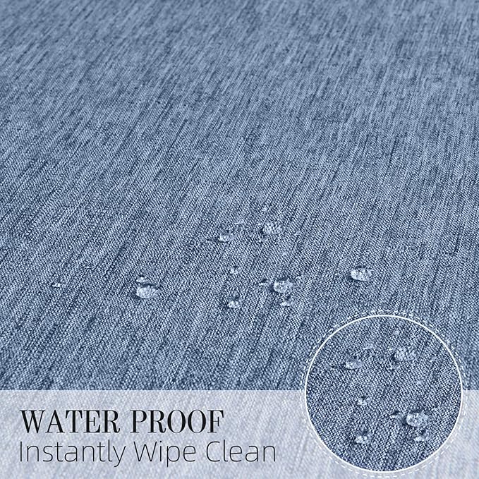 Cloth Napkin Set of 8 Square Washable Reusable Linen Fabric Polyester for Kitchen Dinner Dining Restaurants Wedding Party Banquet Table(Denim Blue/17x17 Inch)