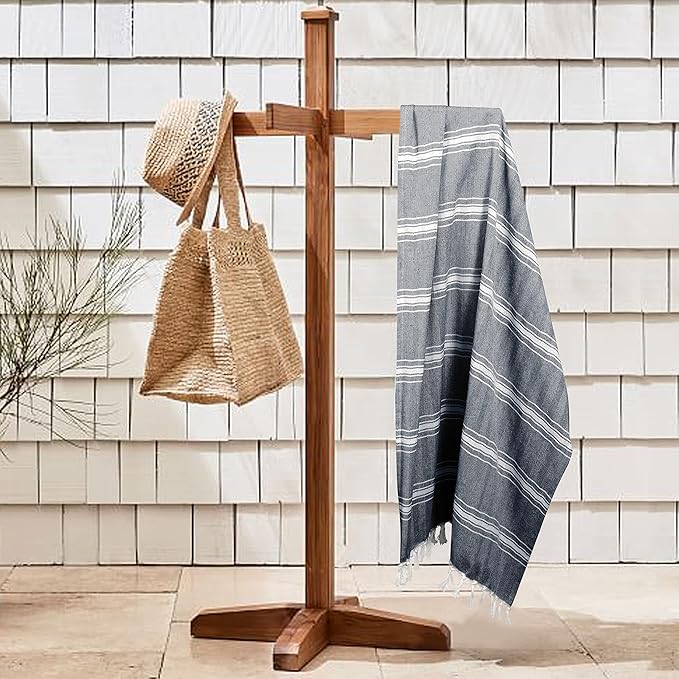 Belizzi Home Turkish Beach Towel -Large Beach Towels Oversized 2 Pack - Soft Durable Compact Lightweight Quick Dry Sand Free Bath Pool Towel Set for Beach Gifts Clearance Vacation Travel - Black