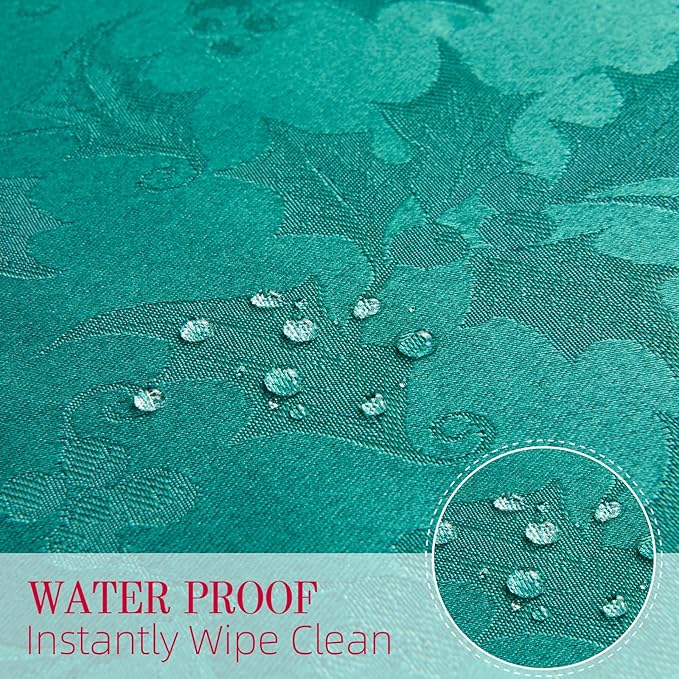 Cloth Place Mats Set of 8–Reusable Rectangular Waterproof Fabric Polyester Washable Wipeable Heat Resistant jacquard floralflowers for Kitchen Dining Dinner Wedding Table(Dark Green/13x19Inch)