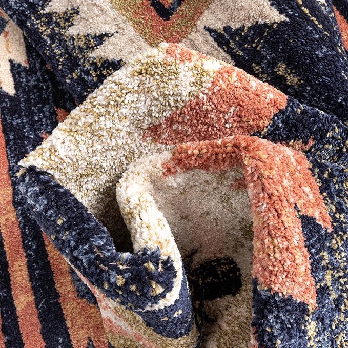 Well Woven Tulsa Lea Blue Traditional Southwestern Tribal 2'7" X 9'10" Runner Rug