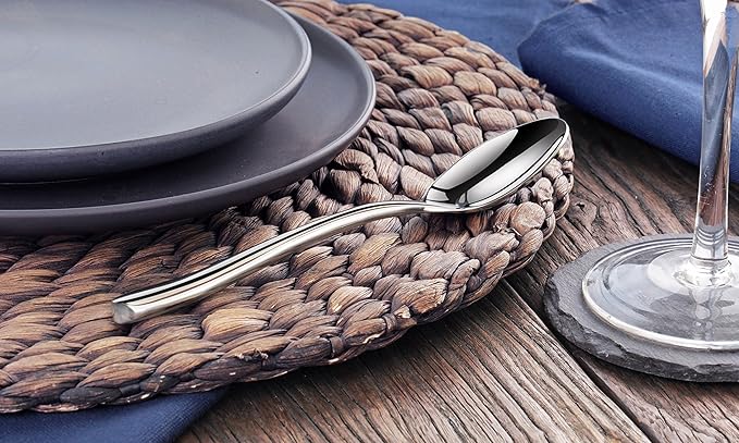 Artaste Rain II Forged 18/10 Stainless Steel (Silver (Set of 12), Teaspoon (7-Inch))