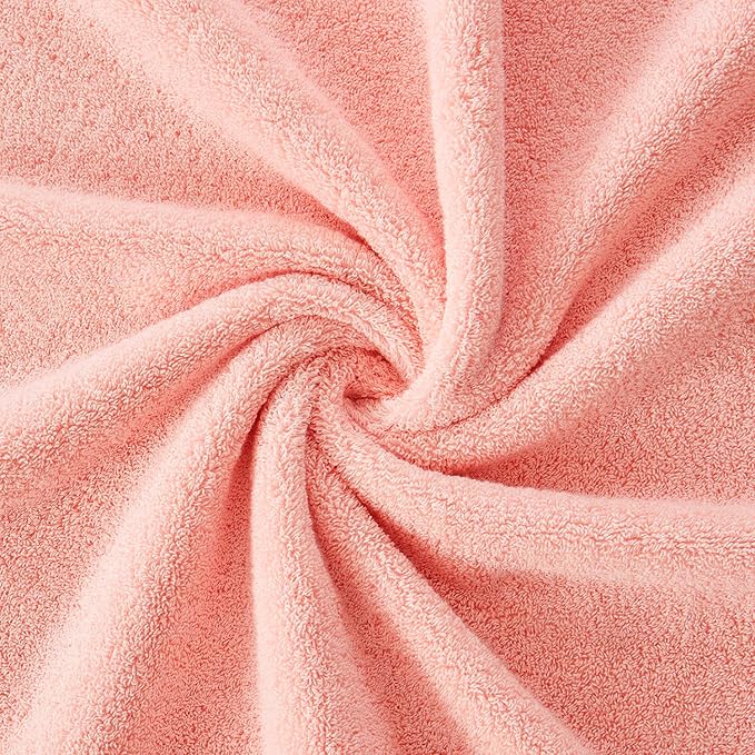 COZYART Pink Bath Towels for Bathroom 2 Pcs, 27x54 100% Cotton Bath Towel Set Super Soft Highly Absorbent Durable 650 GSM Shower Towels for Daily Use