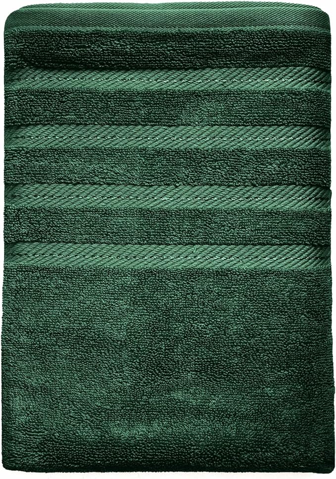 Hearth & Harbor Bath Towels for Bathroom - 100% Ring Spun Cotton Luxury Bathroom Towels - Soft & Highly Absorbent Bath Towels Set, 6 Piece Set, Hunter Green