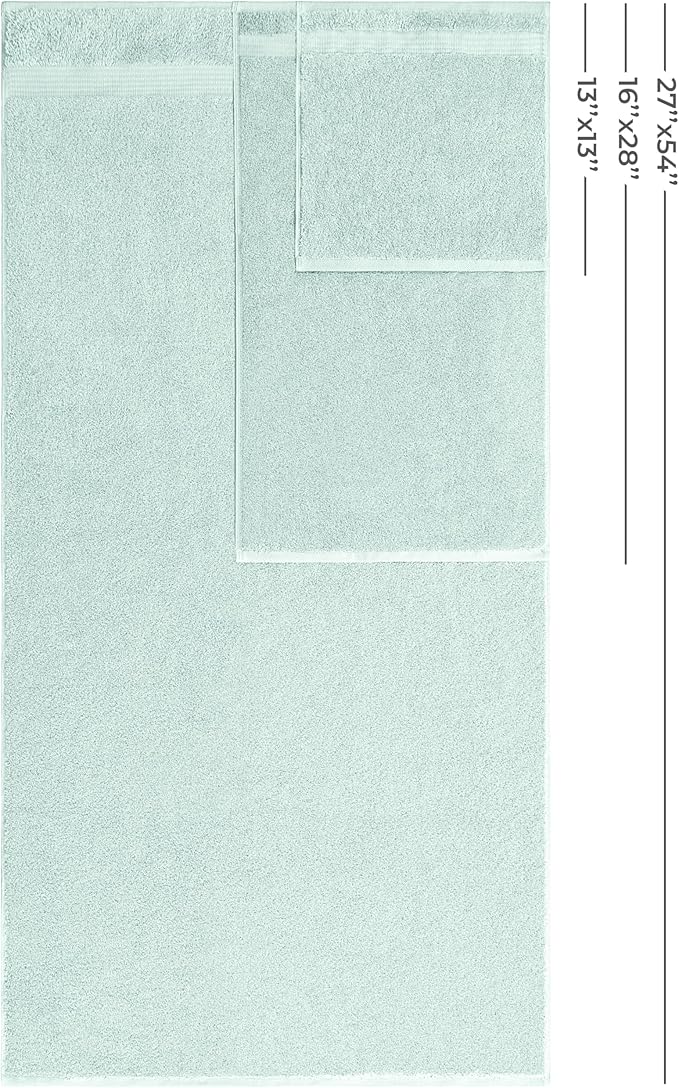 American Veteran Towel, 100% Cotton Turkish 6 Piece Towel Set, Luxury Towels Set of 6 for Bathroom Essentials, 2 Bath Towel 2 Hand Towel 2 Washcloth, Mint Green