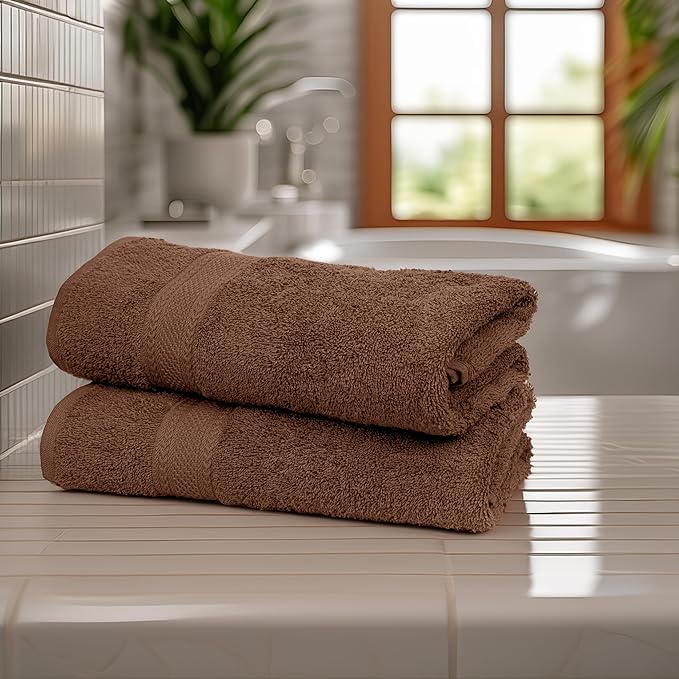 Medium Size Bath Towels Set of 6 – 100% Cotton Terry – 24" x 48" – Quick Dry, Soft & Highly Absorbent – Acorn Towels for Bathroom, Gym, Spa, Pool & Daily Use