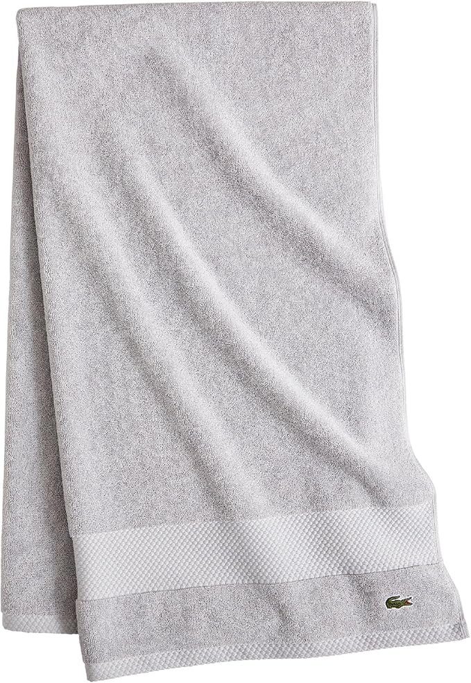 Lacoste Heritage 100% Supima Cotton Bath Towel, Microchip, 30" x 54" – Highly Absorbent & Quick Drying, Premium Super Soft Bath Towel, Bathroom Essential, Gift for All Occasions, Machine Washable