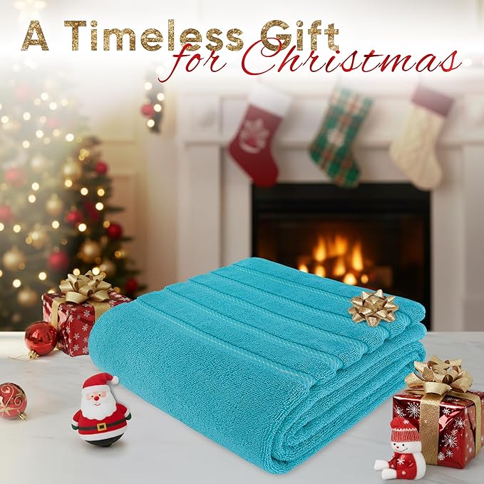 American Soft Linen 35x70 Jumbo Large Bath Towels, 600 GSM 100% Cotton Turkish Bath Sheet, Oversized Luxury Bath Towels for Bathroom Beach and Pool, Aqua Blue