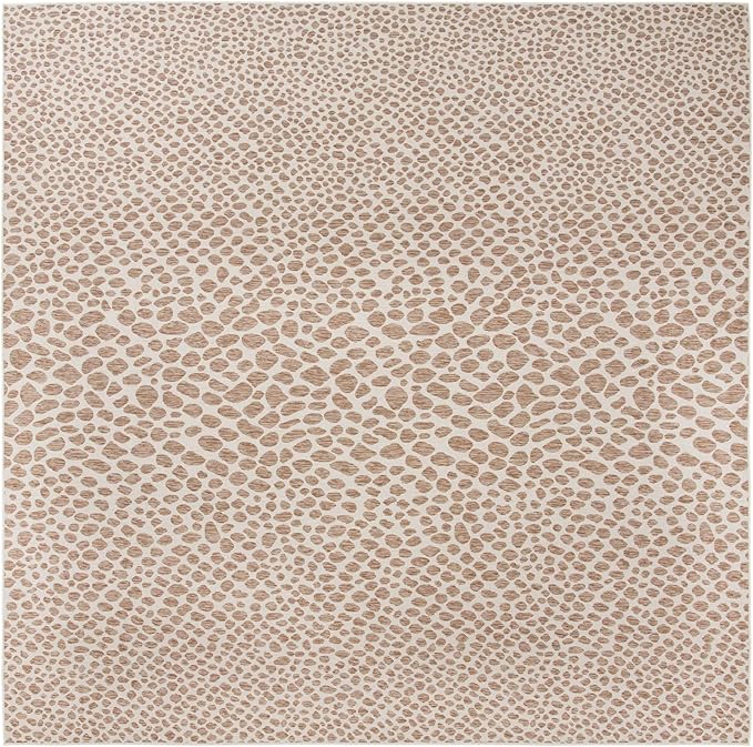 Unique Loom Jill Zarin Outdoor Collection Area Rug - Cape Town (13' Square, Dark Beige/ Ivory)