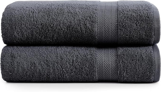 LANE LINEN (35"x66" Large Bath Sheets Set of 4-100% Cotton Bath Sheet - Fade Resistant, Machine Washable & Highly Absorbent - Oversized Luxury Bath Towel for Bathroom - Hotel Quality Black Towels