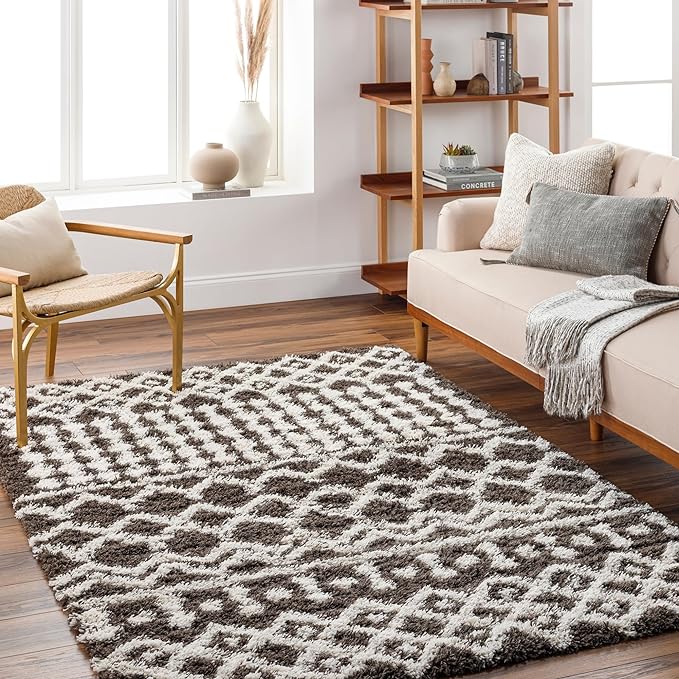 Livabliss Hapsburg Moroccan Shag Area Rug,6'7" x 9'6",Dark Brown