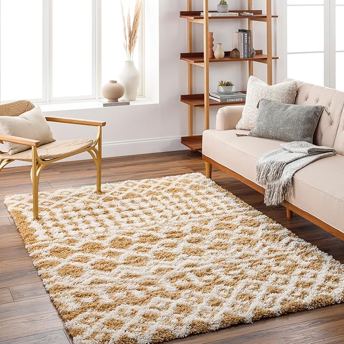 Livabliss Hapsburg Moroccan Shag Area Rug,6'7" x 9'6",Camel
