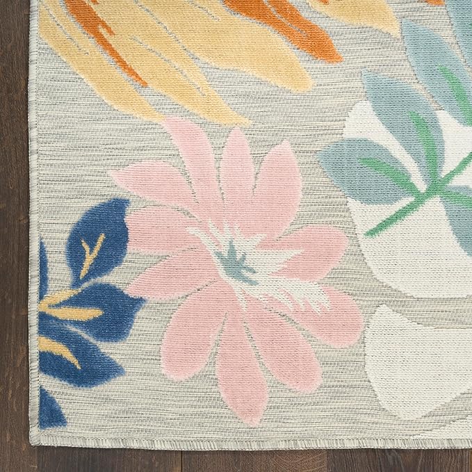 Nourison Home Suncoast Multicolor 9' x 12' Area Rug - Easy Clean, Non Shedding, Bed Room, Living Room, Dining Room, Kitchen (9' x 12')