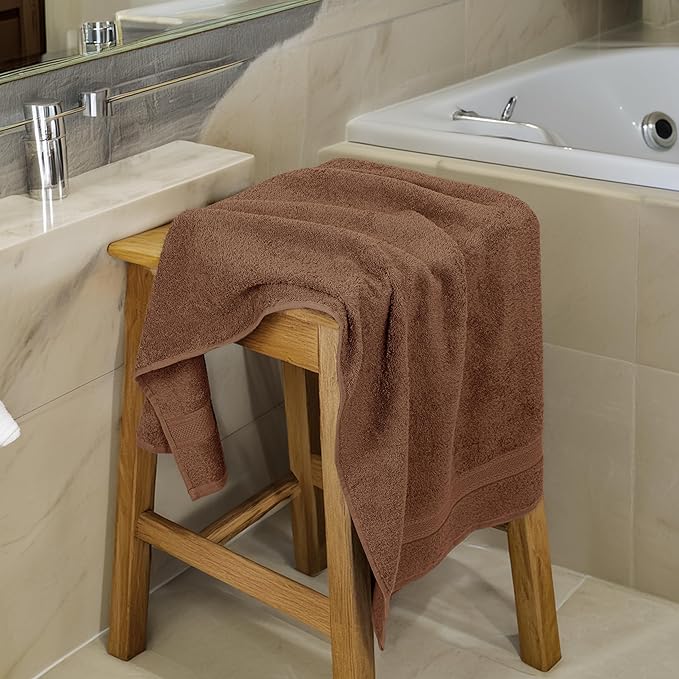 Large Bath Towel, Acorn Cotton Terry Towels for Bathroom, Towel Set - Quick Dry - Highly Absorbent - 24 x 50 Pack of 6 for Shower - Spa - Gym - Hand Towel for Daily Use - Acorn