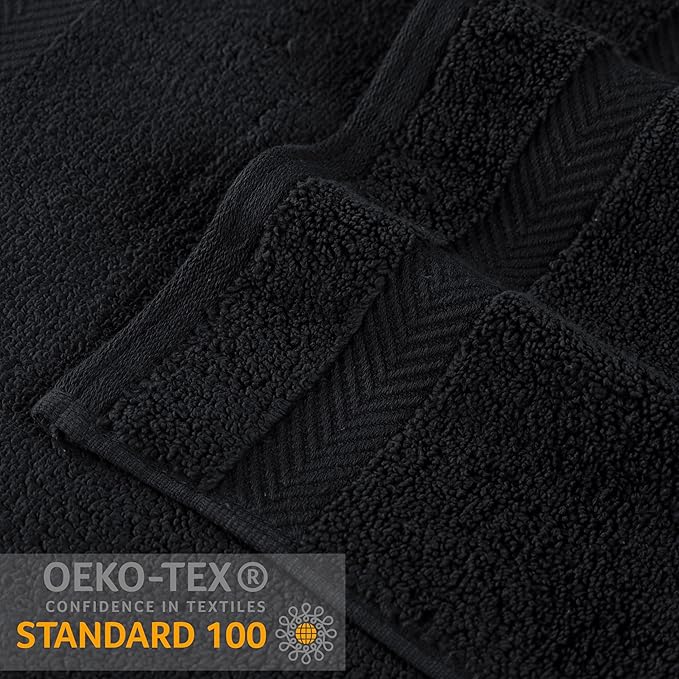 Superior Zero Twist 100% Cotton Bath Sheet Towels, Super Soft, Fluffy and Absorbent, Premium Quality Oversized Bath Sheet Set of 2 - Black