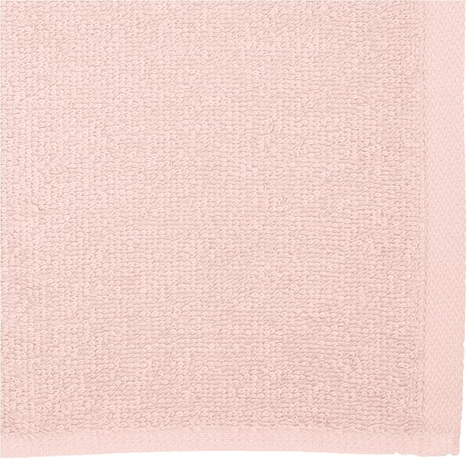 Amazon Basics face Towels for Bathroom, 100% Cotton Extra Absorbent washcloth, Fast Drying - Salon Towel - 144 Pack Petal Pink (12 x 12 inches)
