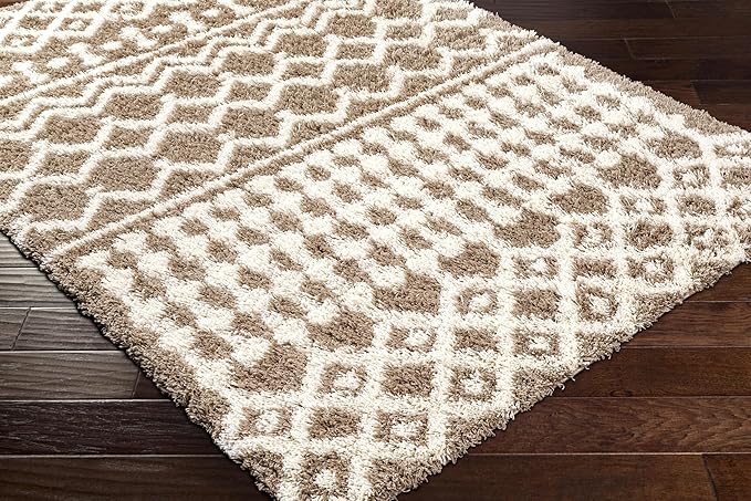 Livabliss Hapsburg Moroccan Shag Area Rug,5'3" x 7'3",Medium Brown