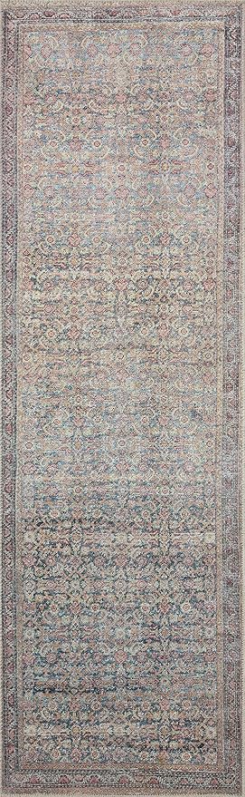 Loloi Adrian Collection ADR-04 Denim/Multi 3'-6" x 5'-6", .19" Thick Accent Rug
