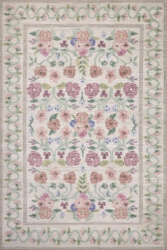 Loloi Rifle Paper Co. Rosa Collection RSA-01 Ivory 2'-3" x 3'-9" Accent Rug