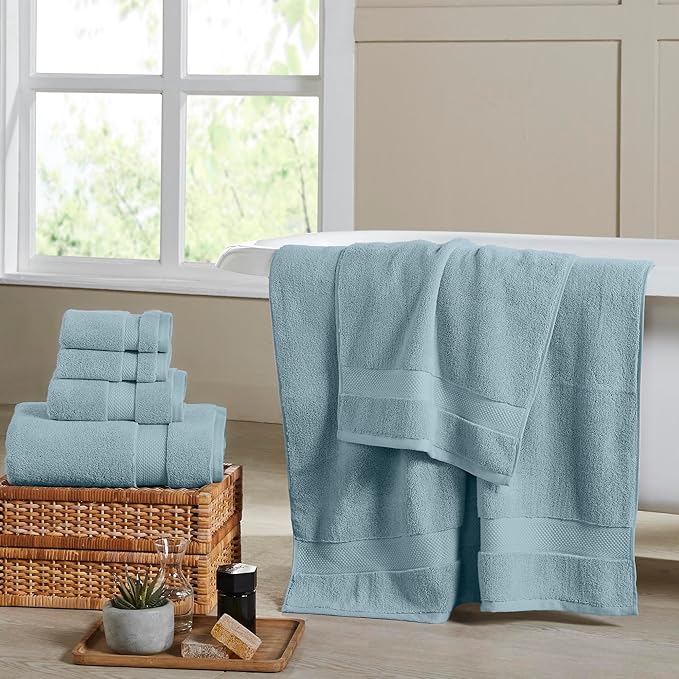 Modern Threads Luxury 6-Piece Quick-Dry Towel Set – Plush & Ultra-Absorbent for Spa-Like Experience, Sea