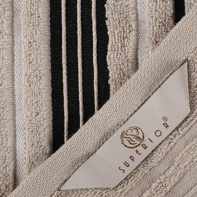 Superior Cotton Bath Towel Set, Large Plush Absorbent Body Towels, Luxury Soft Quick Drying, Shower, Spa, Hotel, Pool, Guest Bathroom, Home Essentials, Zero Twist, Assorted Floral Set of 4, Stone