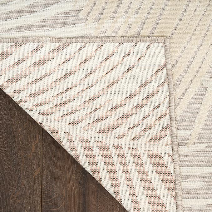 Nourison Home Suncoast Beige 4' x 6' Area Rug - Easy Clean, Non Shedding, Bed Room, Living Room, Dining Room, Kitchen (4' x 6')