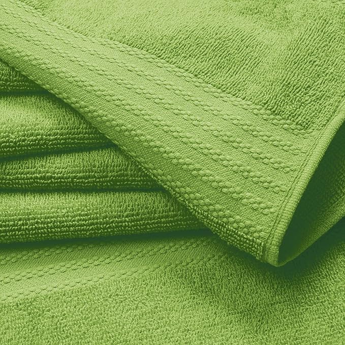 GLAMBURG Ultra Soft 6-Piece Hand Towel Set 16x28-100% Ringspun Cotton - Durable & Highly Absorbent Hand Towels - Ideal for use in Bathroom, Kitchen, Gym, Spa & General Cleaning - Kiwi Green