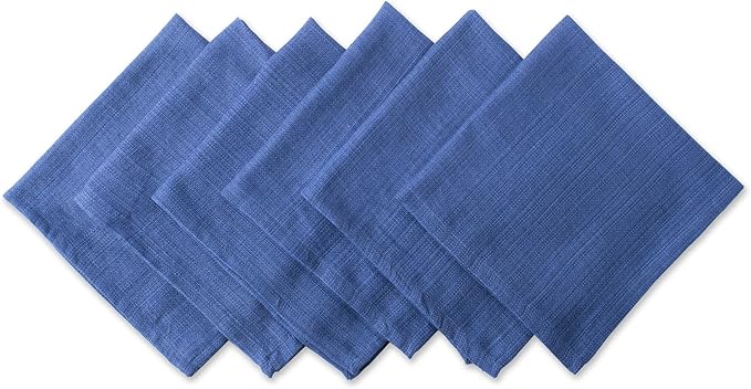DII Variegated Tabletop Collection, Napkin Set, 20x20, Nautical Blue, 6 Piece