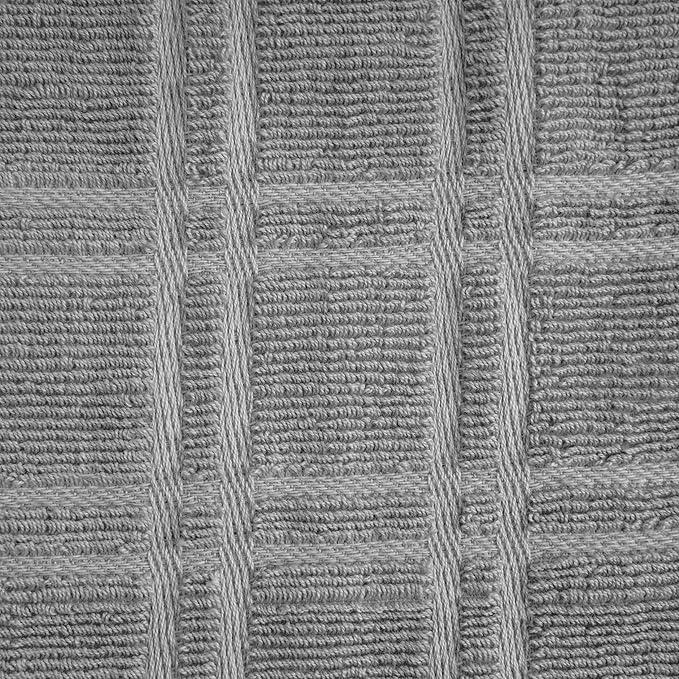 Blue Needles Hanging Kitchen Towels - Grey 100% Cotton Solid Kitchen Tie Towel, Set of 2 Hand Dish Cloth with Hanging Loops 9 x 17 Inches, Absorbent, Super Soft, and Fast Drying Home Essential