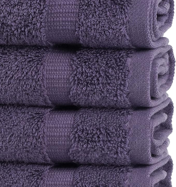 Chakir Turkish Linens | Hotel & Spa Quality 100% Cotton Premium Turkish Towels | Soft & Absorbent (12-Piece Washcloths, Plum)
