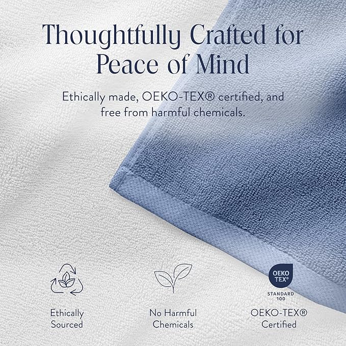 Brooklinen Super-Plush Turkish Cotton Bath Sheets - Set of 2 - Cotton, 820 GSM, Highly Absorbent, Machine Washable, Perfect for Home & Bathroom (40" x 65", Ocean Blue)