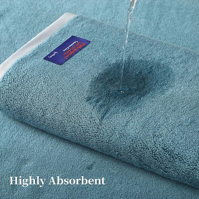 REDKISS 6 Pack Cotton Towel Set with Luxury Embellished Border, 600 GSM Ultra Soft & Highly Absorbent Bath Towels Set with 2 Bath, 2 Hand, 2 Washcloths for Bathroom, Gym, Spa, Hotel, Sky Blue