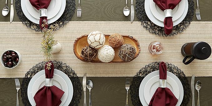 DII Variegated Tabletop Collection, Table Runner3x72, Taupe