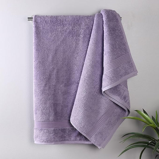Superior Egyptian Cotton Bath Towel Set, Home Bathroom Towels, Master, Guest Bath, Decor Essentials, Quick Dry, Absorbent, Large Body Towels, Spa, Hotel, Resort, Adult, Kids, Set of 2, Royal Purple