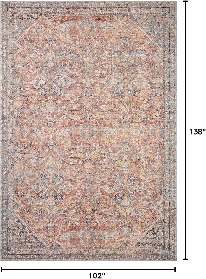 Loloi Adrian Collection ADR-02 Rust/Denim 8'-6" x 11'-6", .19" Thick Area Rug
