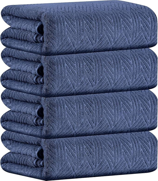 CHINO Bathroom Towel Set,35x70 Inch Bath Sheets Towels for Adults,Jumbo Bath Towels Extra Large Quick Dry Towel Soft Absorbent Oversized Towels Microfiber Shower Towels Hotel Spa (4 Pcs Navy Blue)