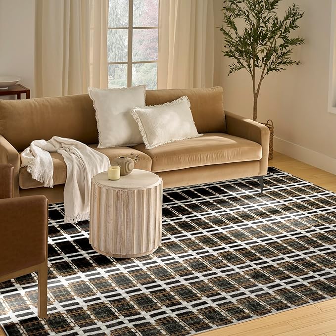 Nourison Home Nordic Charcoal Multicolor 8' x 10' Area Rug - Easy Clean, Non Shedding, Bed Room, Living Room, Dining Room, Kitchen (8' x 10')