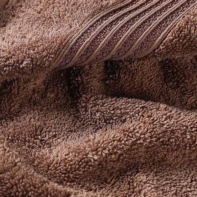 Superior Egyptian Cotton Bath Towel Set, Home Bathroom Towels, Master, Guest Bath, Decor Essentials, Quick Dry, Absorbent, Large Body Towels, Spa, Hotel, Resort, Adult, Kids, Set of 2, Mocha