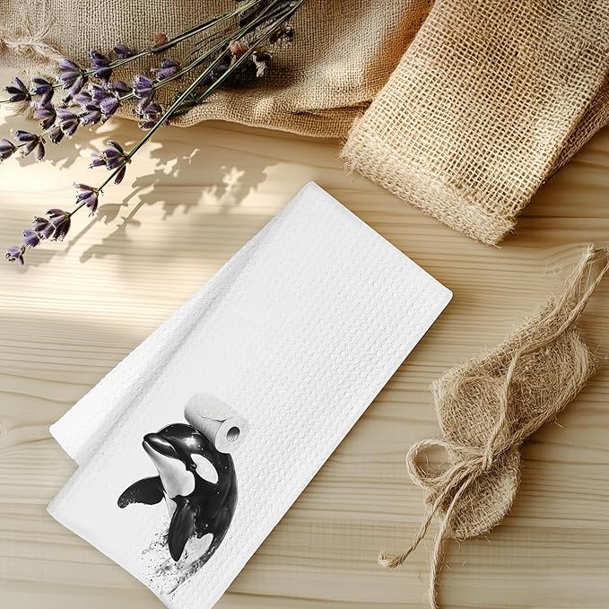 Dolphin Hand Towels for Bathroom, Ocean Animals Bathroom Hand Towels, Dolphin Lover Bathroom Decor, Beach Hand Towels for Bathroom, Funny Hand Towels, Dolphin Gifts, 16x24 Inch