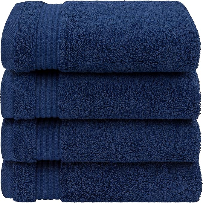 American Veteran Towel, Hand Towels for Bathroom Set of 4, 100% Cotton Turkish Hand Towel Sets, Soft Hand Face Towels, Navy Blue Hand Towels