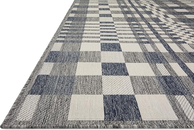 Loloi Rainier Collection RAI-04 Ivory/Denim 2'-3" x 7'-7" Runner Rug