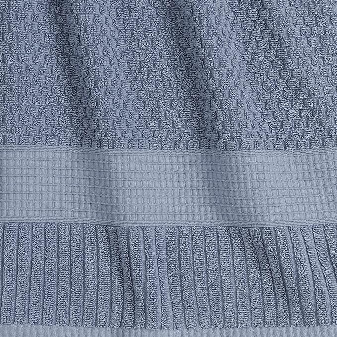 NY Loft 100% Cotton 2 Pack Bath Sheet Towel Set | Extra Large Oversize Bath Towels | Absorbent & Quick-Dry | Textured and Durable Cotton | Trinity Collection - Flint Stone