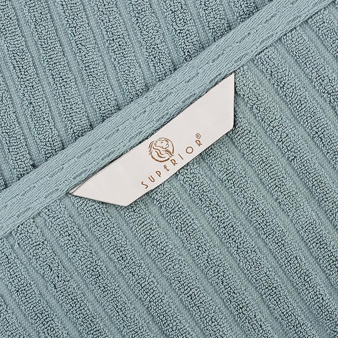 Superior Cotton Face Towel/Washcloth Set of 12, Daily Use for Bathroom, Guest Bath, Quick Dry Small Towels, Face, Hand, Gym, Spa, Hotel, Absorbent, Essentials, Ribbed, Soho Collection, Basil