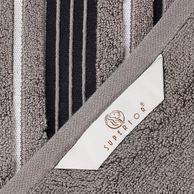 Superior Cotton Hand Towel Set, Small Towels, Plush Soft Absorbent Bathroom Basics, Home Essentials, Spa, Salon, Hotel, Kitchen, Luxury Quick Drying, Zero-Twist, Solid, Sadie Collection, Charcoal